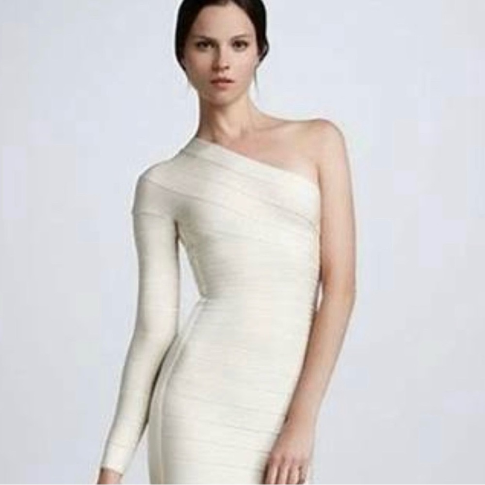 Herve Leger body con one shoulder body dress-alinee dress
